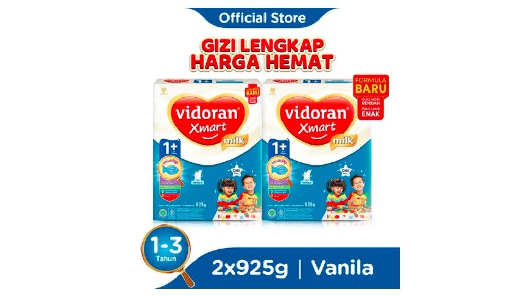 Vidoran Xmart 1+ All Variant 925gr Susu Formula Pertumbuhan Anak 1-3 Tahun - 2 Box