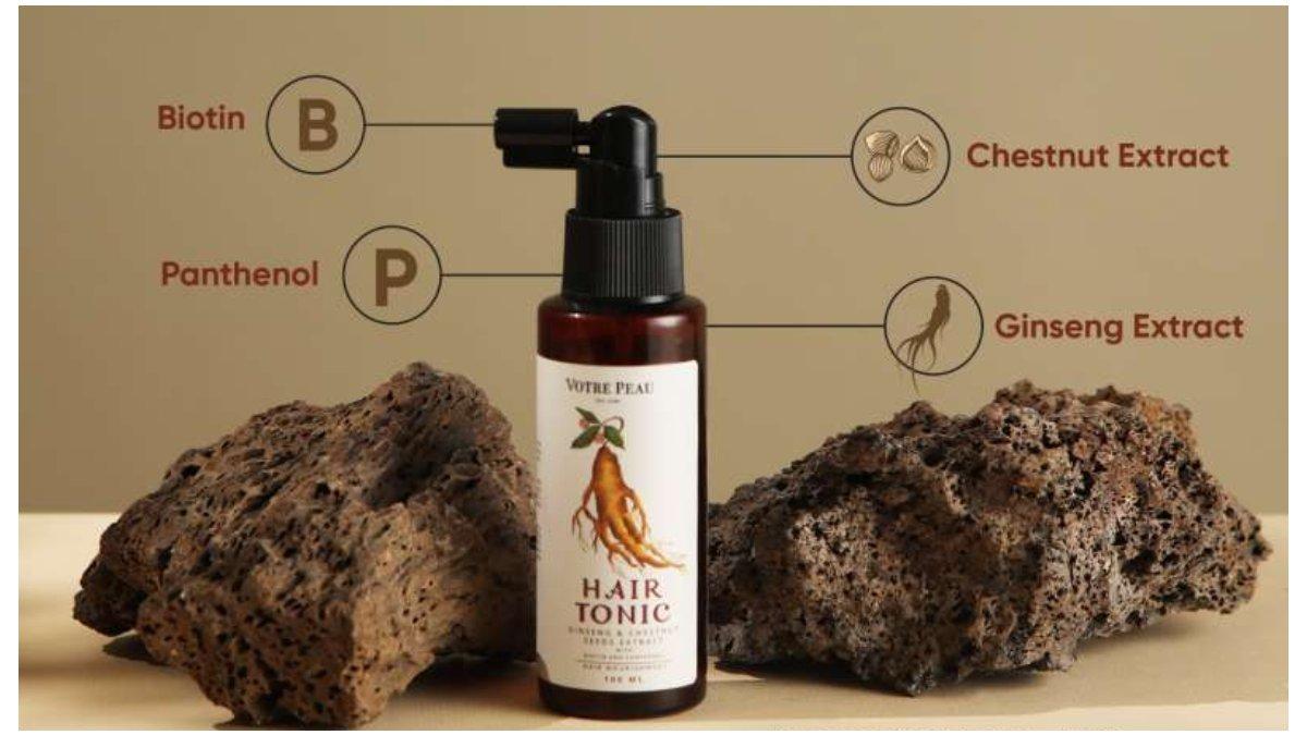 Votre Peau Hair Tonic with Ginseng and Chestnut Seeds Extract