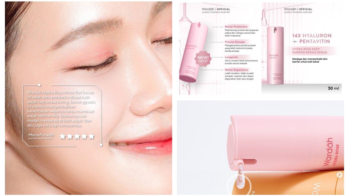 Wardah Hydra Rose 14X Hyaluronic Pentavitin Deep Barrier Repair Serum