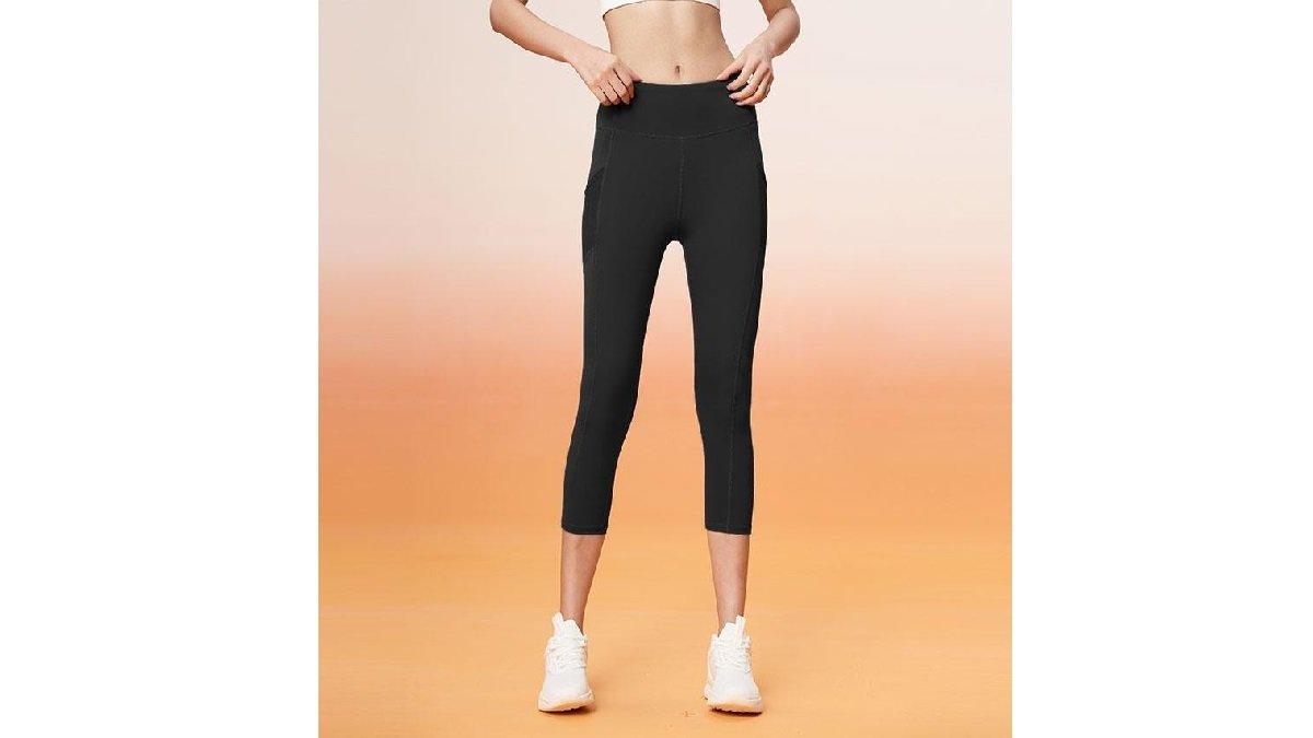 WiZi Celana Yoga Legging Highwaist Training 3/4 Celana Saku Olahraga Selutut Gym Running