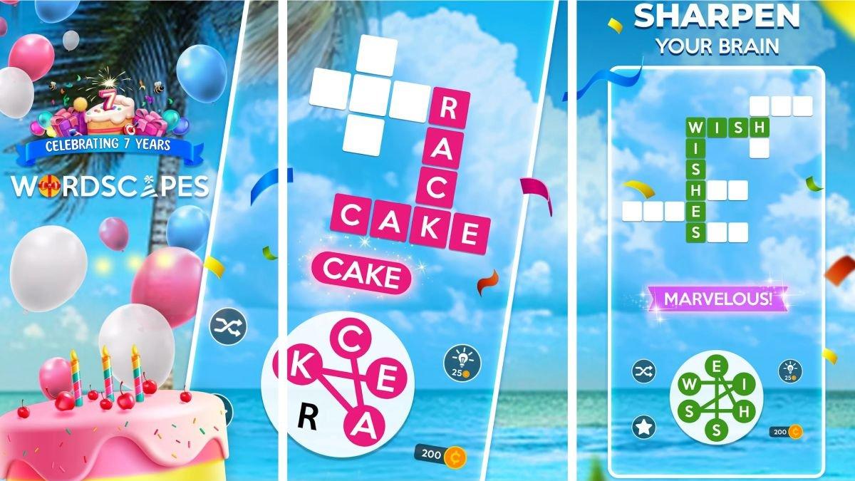 Ilustrasi game tebak kata Wordscapes