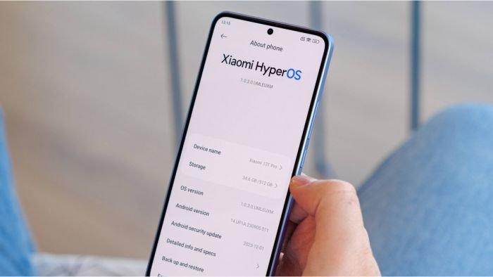 Ilustrasi HP Xiaomi dengan sistem antarmuka HyperOS