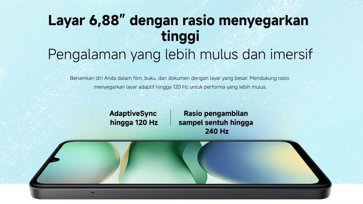 Ilustrasi layar Xiaomi Redmi A5