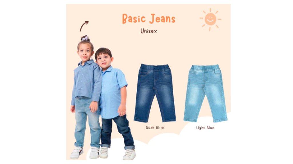 Yobebee Celana Jeans Panjang Anak Unisex Usia 2 4 6 8 10 12 Tahun