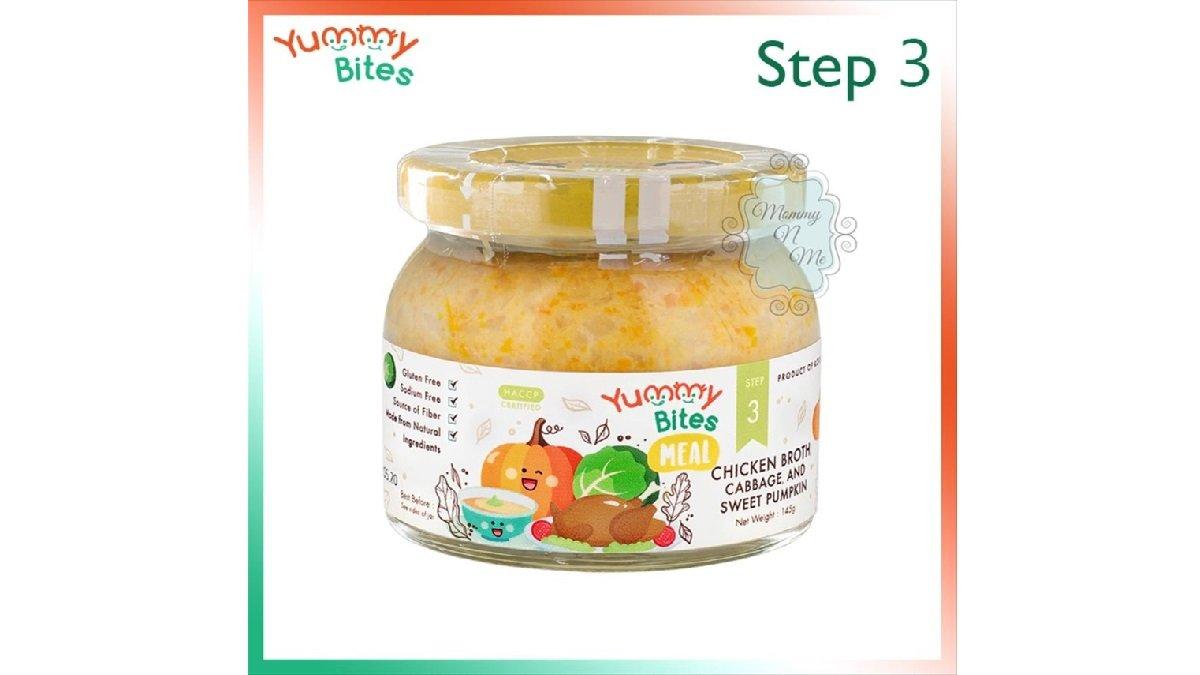 Yummy Bites Meal Chicken Broth Cabbage & Sweet Pumkin 145 g tersedia di Indomaret.