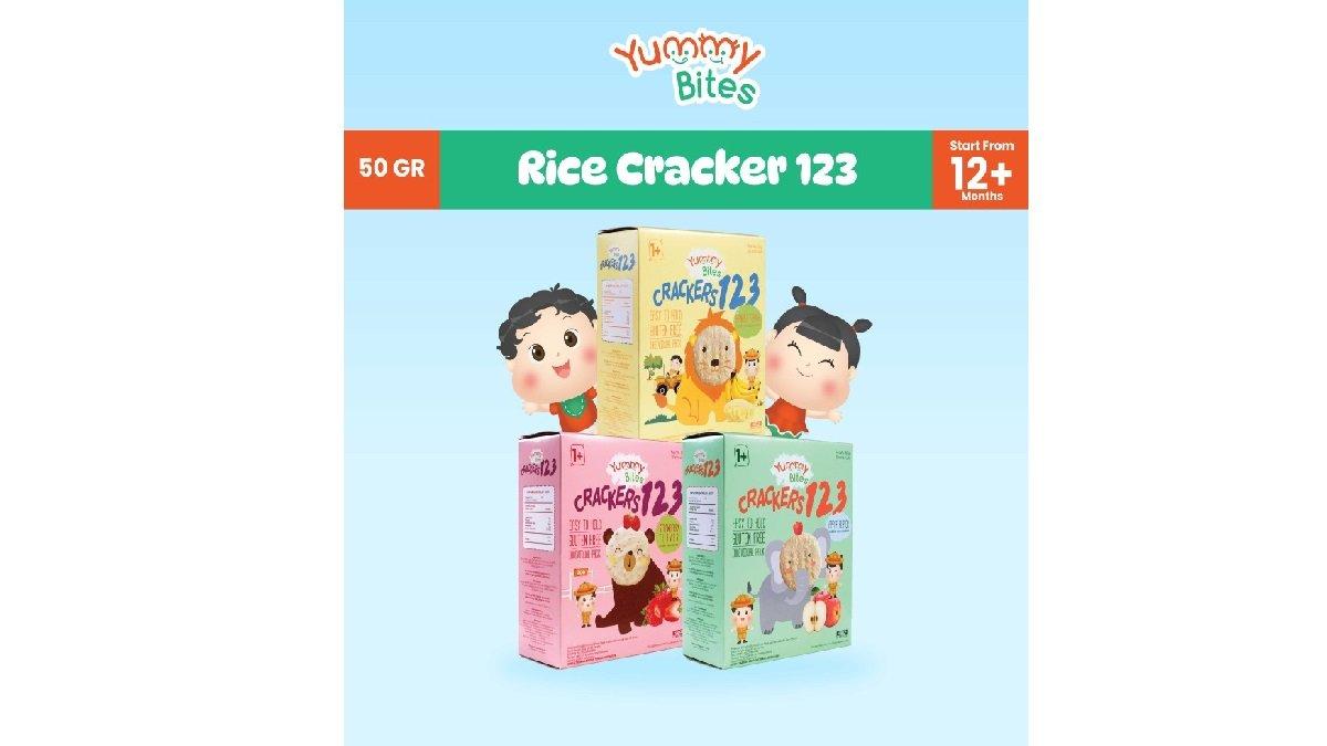 Yummy Bites Rice Crackers 123 50 GR Snack Baby/ Cemilan bayi
