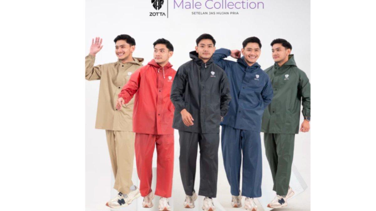 ZOTTA Jas Hujan Pria Cowok Dewasa Keren Bahan PVC