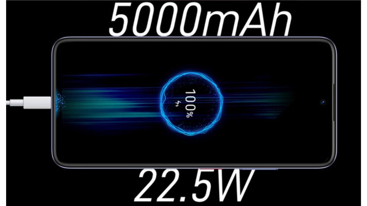 Sektor daya ZTE nubia V60 Design didukung baterai 5000 mAh dan fast charging 22,5 watt