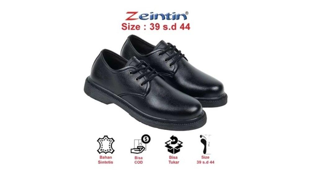 Zeintin - Sepatu Formal Pria Full Hitam Pantofel Tali Docmart Pria Loafers OD