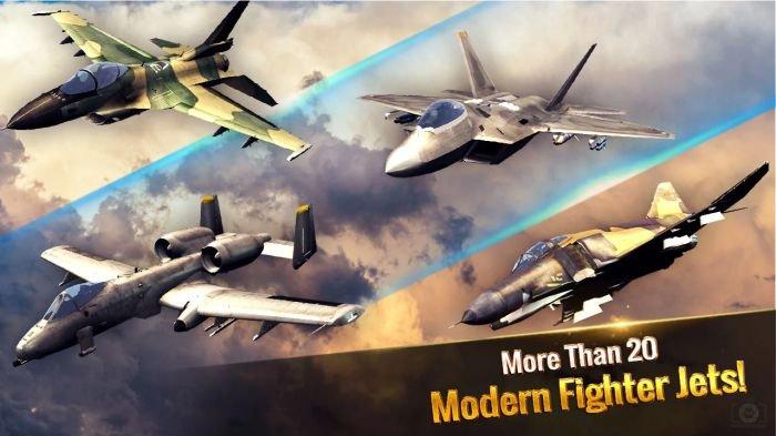 Dalam permainannya, Ace Fighter: Modern Air Combat menawarkan lebih dari 20 jenis pesawat tempur