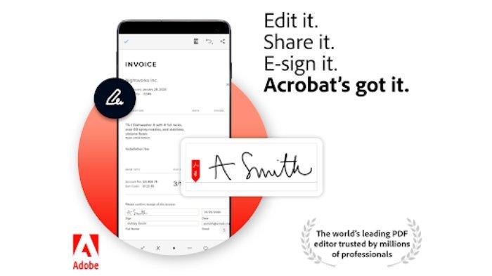 Aplikasi Adobe Acrobat Reader bisa dipasang di HP Android untuk membaca file PDF