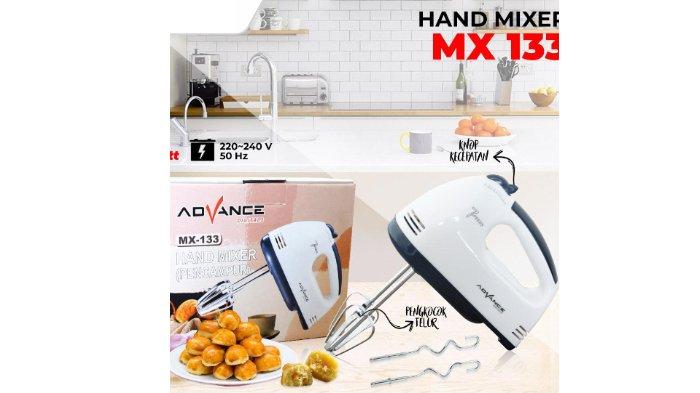 ADVANCE Hand Mixer MX133 dengan pilihan kecepatan yang bisa dipilih sesuai kebutuhan.