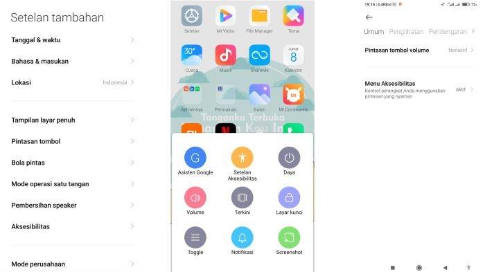 Ilustrasi tampilan menu Aksesibilitas di HP Xiaomi, salah satu manfaatnya untuk mengatur volume suara tanpa tombol fisik
