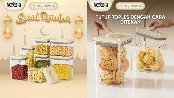 Angola Toples Snack Lebaran E17-E25 untuk sajikan aneka kue kering dan camilan.