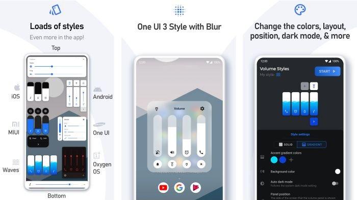 Ilustrasi tampilan aplikasi Volume Styles Tom Bayley