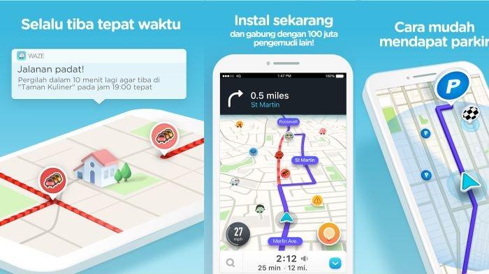 Ilustrasi aplikasi Waze