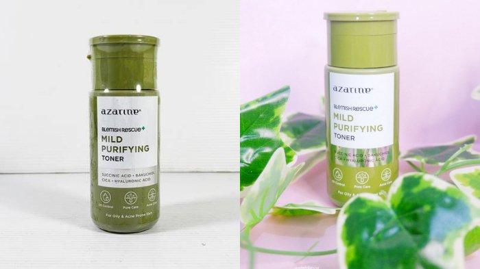 Ilustrasi azarine Mild Purifying Toner, produk perawatan kulit yang cocok digunakan untuk kamu yang memiliki masalah kulit seperti kulit berminyak, berjerawat, komedo, serta pori-pori yang besar.