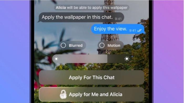 Ilustrasi penerapan background kembar di chat Telegram