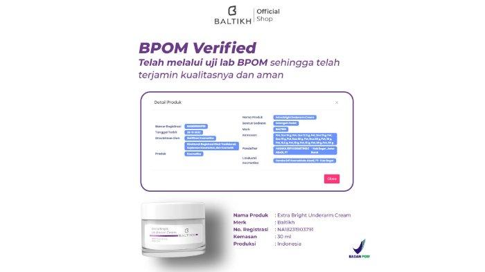 Baltikh sudah BPOM dengan nomor registrasi NA18231903791