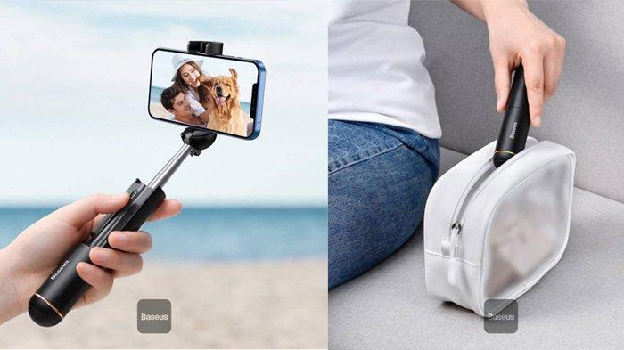 Ilustrasi tongsis, aksesoris HP yang mempermudah pengambilan foto selfie