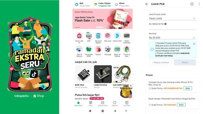 Beli token listrik prabayar lewat Tokopedia