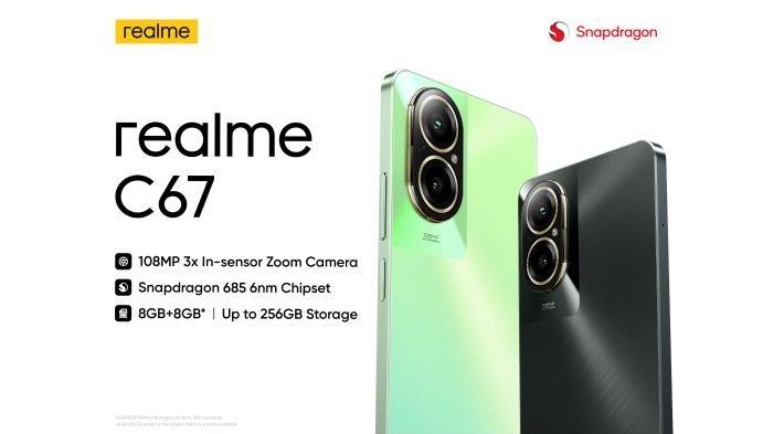 Dapur pacu realme C67 diperkuat chipset Snapdragon 685 dan memori hingga 8 GB/ 256 GB