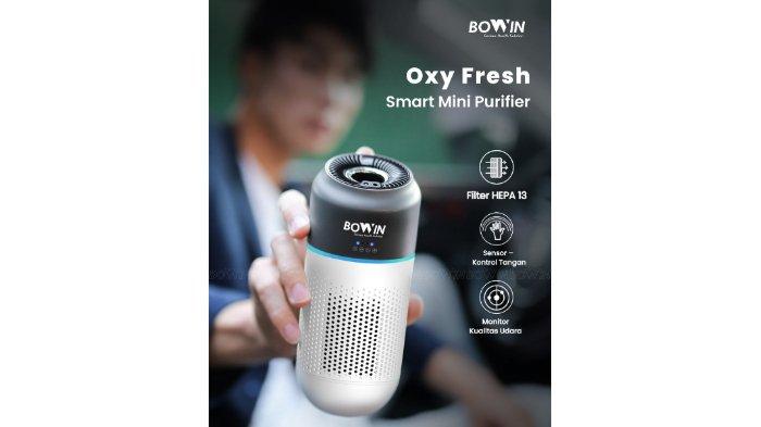 BOWIN Air Purifier Oxy Fresh Mini dengan pengoperasian menggunakan gerakan tangan.