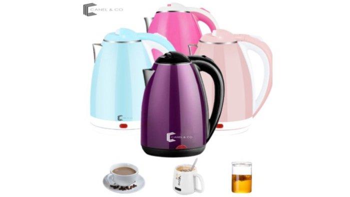CANEL & CO 650 Watt Teko Listrik Stainless Steel 2.0 Liter untuk kemudahan merebus air.