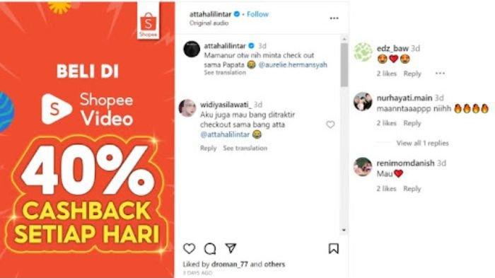 Capture postingan dan komen di Instagram Atta Halilintar