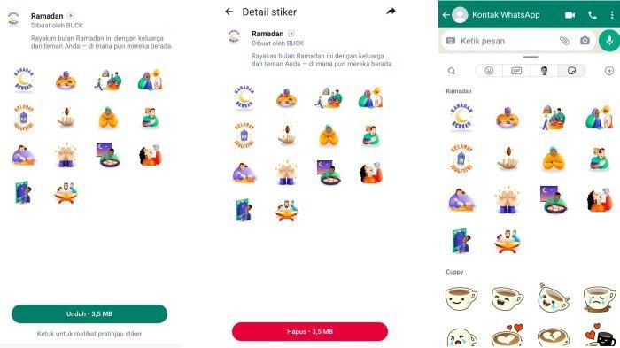 Langkah-langkah download dan pasang paket stiker WA edisi khusus Ramadhan