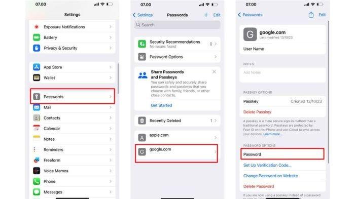 Cara melihat password Gmail di iPhone