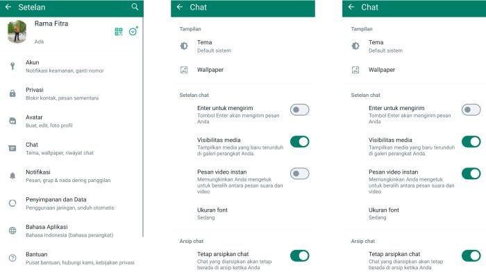 Ilustrasi cara memunculkan kembali fitur pesan video instan WhatsApp
