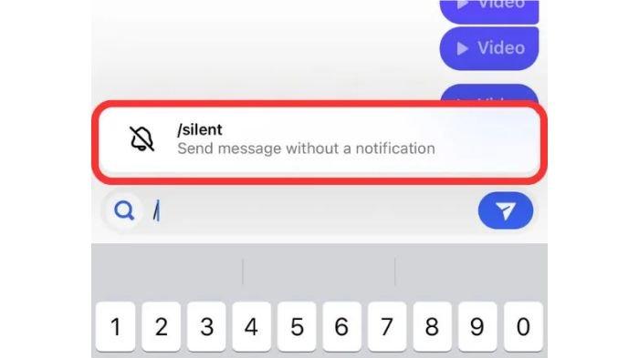 Tampilan cara mengirim pesan senyap atau Quiet Message di Instagram