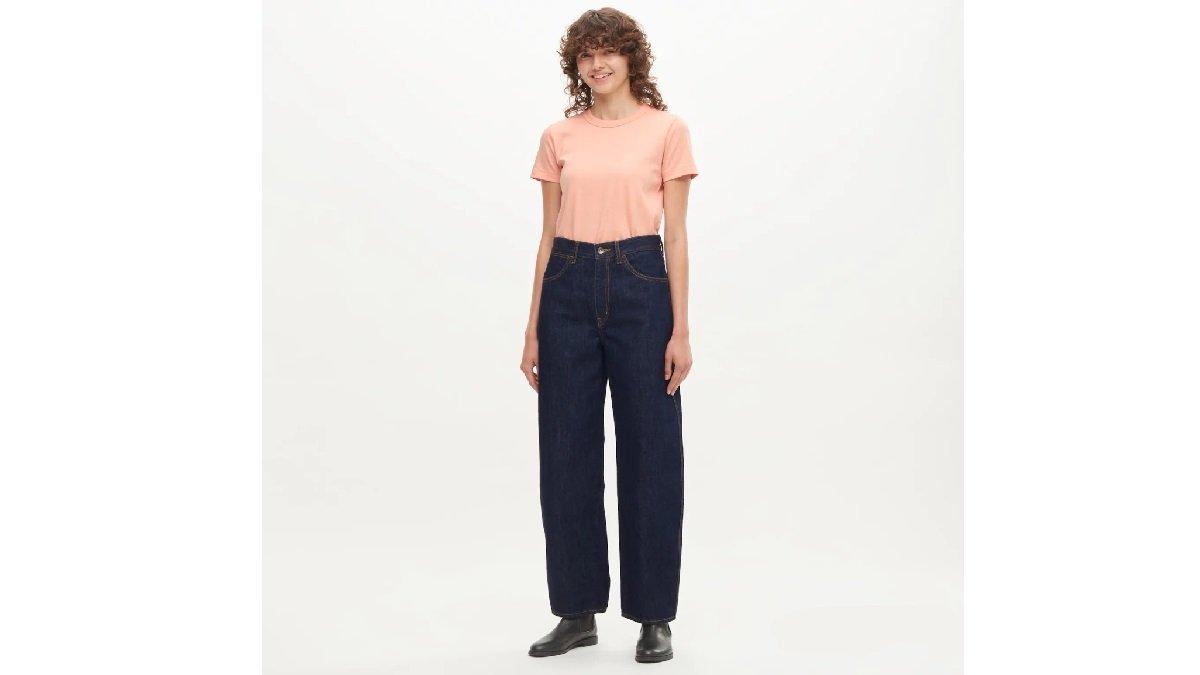 Ilustrasi celana jeans reguler fit.