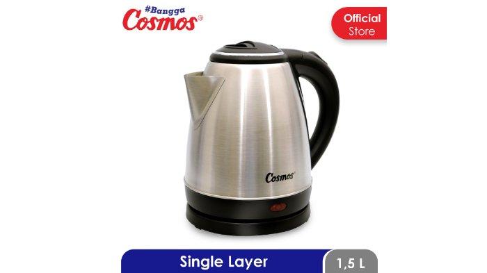 Cosmos Ketel Listrik CTL-618N dengan kapasitas 1.5 liter dibekali fitur auto shut off.
