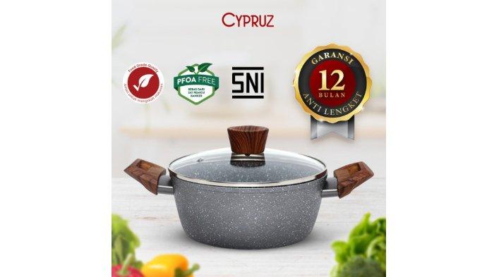 CYPRUZ Casserole Grey Marble Diecast hadir dengan kualitas antilengket.