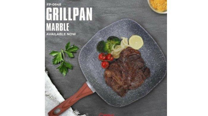 CYPRUZ Grill Pan Marble 28cm FP-0648 dibekali gagang ergonomis dan mampu memberikan kematangan merata.
