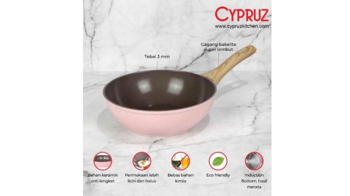 CYPRUZ Pink Ceramic Series terbuat dari material keramik anti lengket berkualitas.