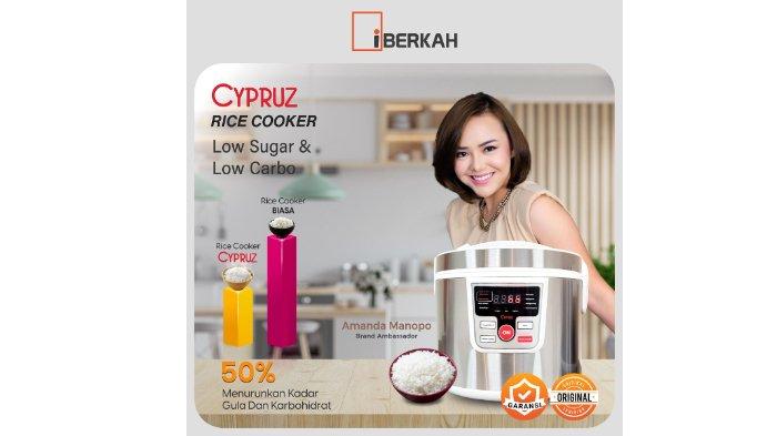 CYPRUZ Rice Cooker 2L Low Carbo Low Sugar mampu mengurangi kandungan gula hingga 50 persen.