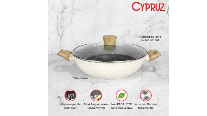 CYPRUZ White Granite Wok Pan