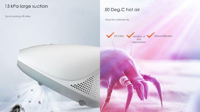DEERMA Dust Mites Vacuum Cleaner CM800 basmi tungau hingga menghambap proses regenerasinya, meminimalisir kelembapan di tempat tidur pula