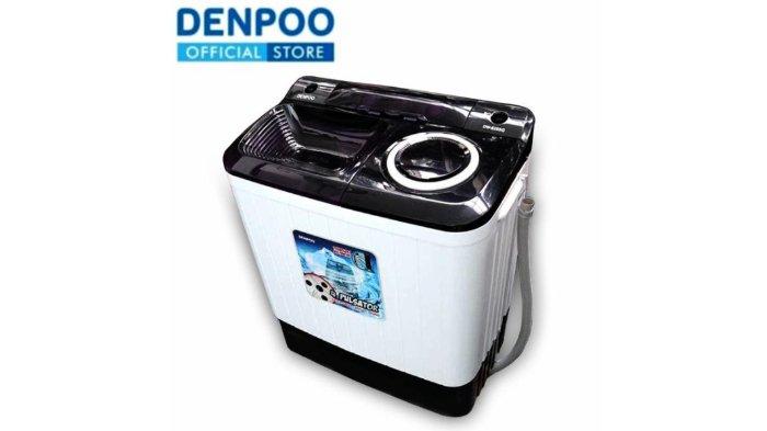 DENPOO Mesin Cuci DW 828 dibekali dengan 2 tabung dan kapasitas 8 kg sekaligus fitur canggih.