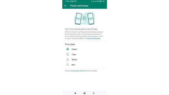 Fitur Disappearing Messages atau pesan sementara WhatsApp