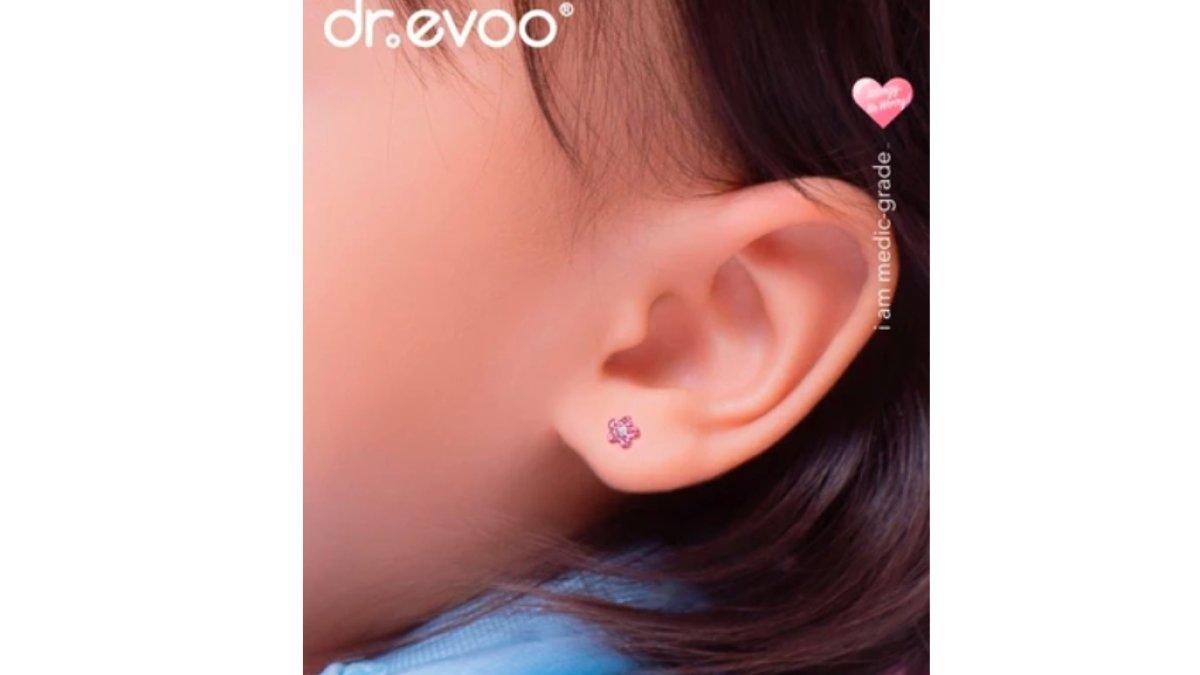 dr.evoo anting anti alergi - Newborn Blossom Rose SS