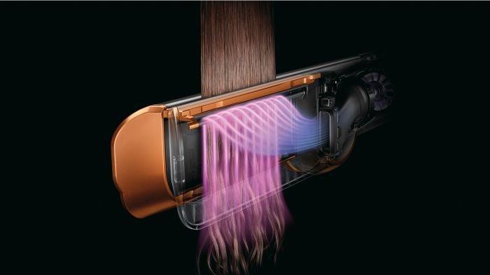 Ilustrasi aliran udara Dyson Airstrait Straightener