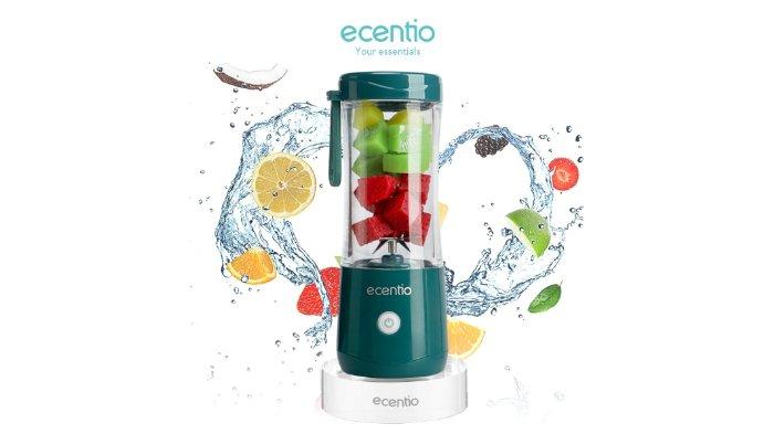ecentio Mini Juicer Blender Portabel 380ml dengan kecepatan motor 18000 hingga 22000 rpm.