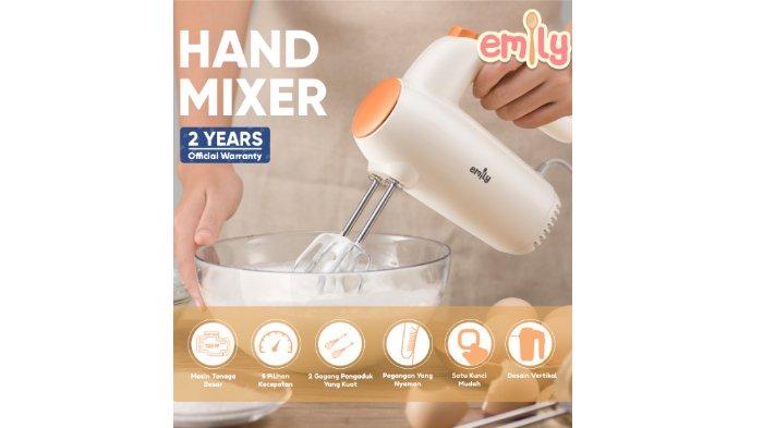 EMILY Hand Mixer EHM-92001 lebih andal untuk mengaduk beragam bahan kue dan adonan.