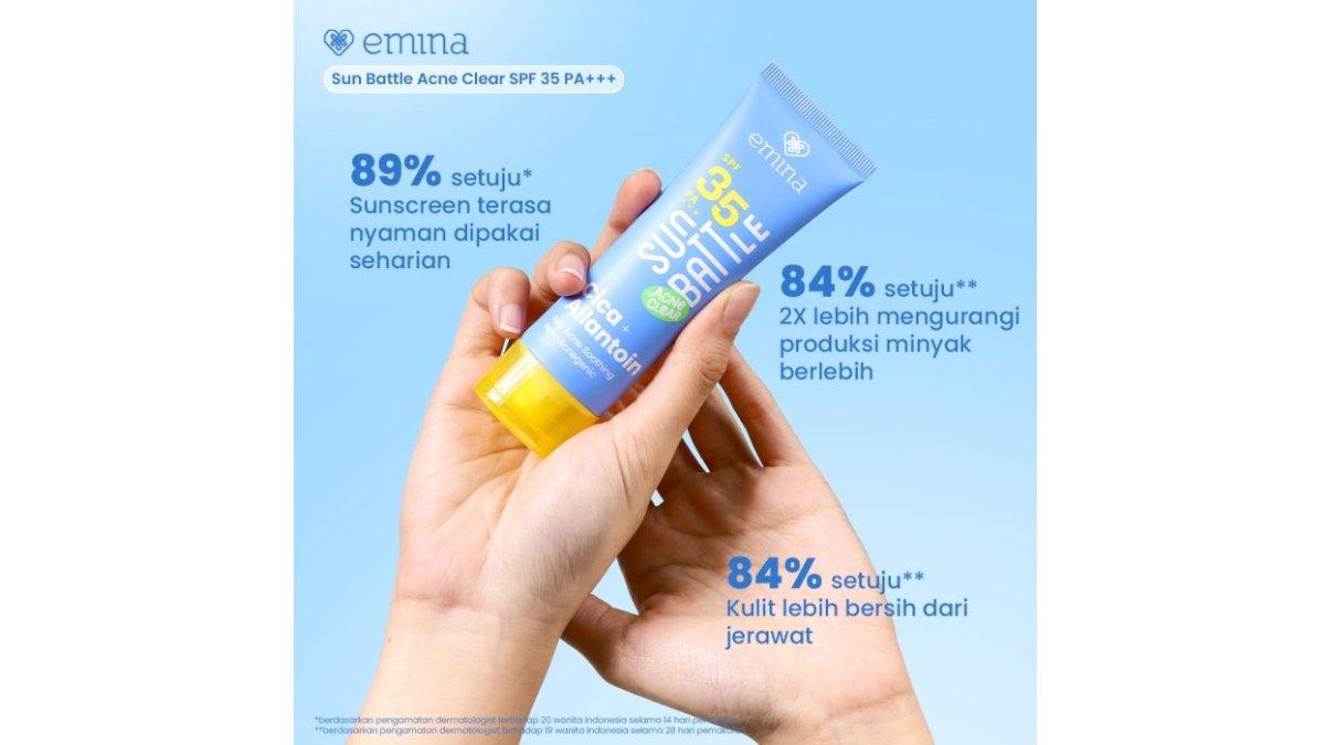 emina Sun Battle SPF 35 PA +++ Acne Clear Cica + Allantoin Airy Acne Soothing