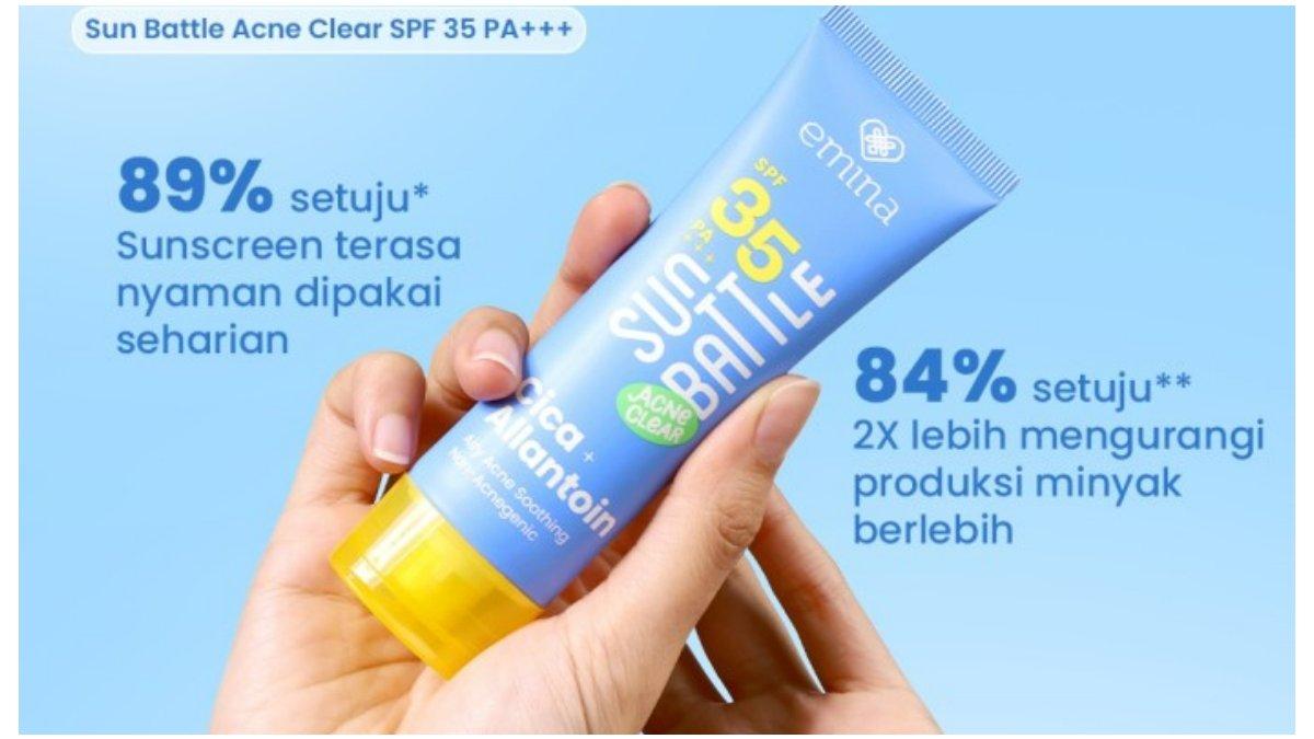 emina Sun Battle SPF 35 PA +++ Acne Clear Cica + Allantoin Airy Acne Soothing