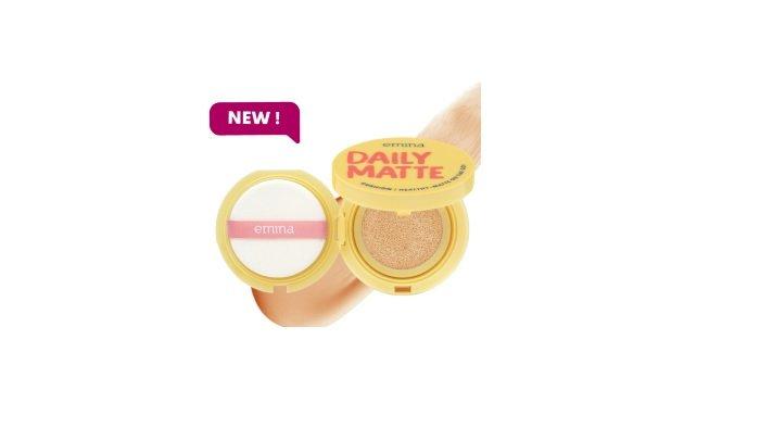 NEW! Emina Daily Matte Cushion 15 g - Cushion Matte Finish Tahan 8 Jam - N02 Natural